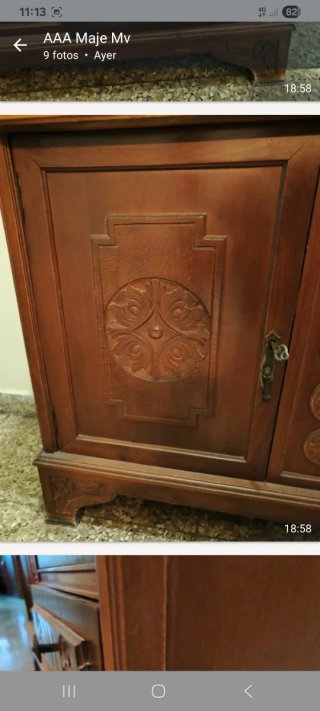 Mueble auxiliar madera y mármol