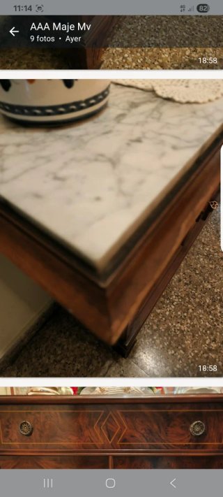 Mueble auxiliar madera y mármol