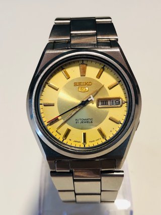Reloj Seiko 5 Dorado Vintage 7009 Automático