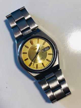 Reloj Seiko 5 Dorado Vintage 7009 Automático