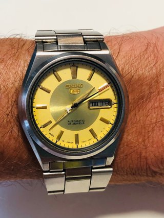 Reloj Seiko 5 Dorado Vintage 7009 Automático