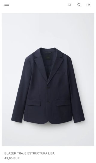 Traje completo de  Zara Azul Marino