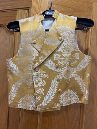 Chaleco fallero niño dorado y blanco talla 10-12 a