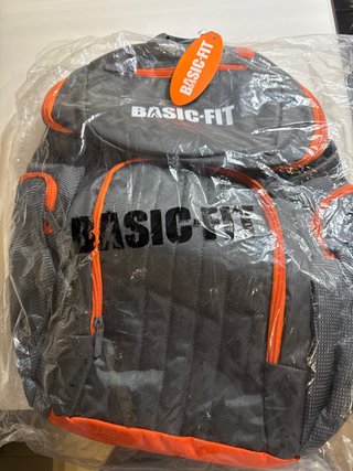 Mochila Basic-Fit Gris y Naranja