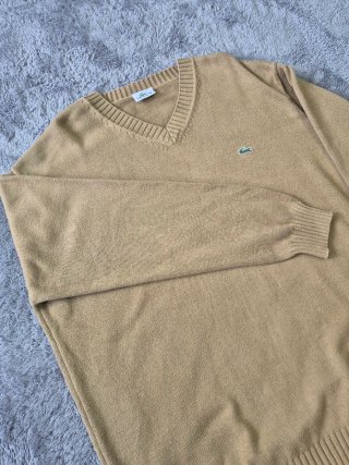 Jersey Lacoste Beige Cuello V Talla XXL
