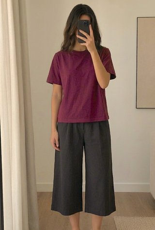 Camiseta Pull&Bear Algodón Burdeos S Oversized