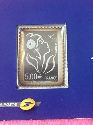 Sello Plata Pura 999 Francia 5€