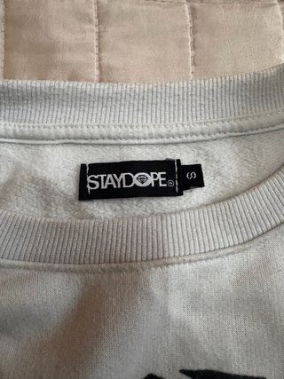 Sudadera DOPE blanca con cremallera lateral