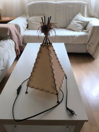 Lámpara Tipi Indio Beige y Marrón