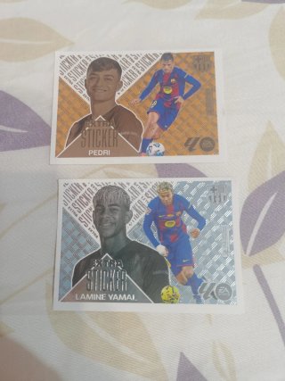 2 Cromos Extra Sticker Pedri y Lamine Yamal