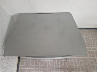 Mesa TV cristal y maderal gris