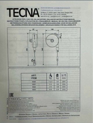 Equilibrador de herramientas TECNA 2-4 kg