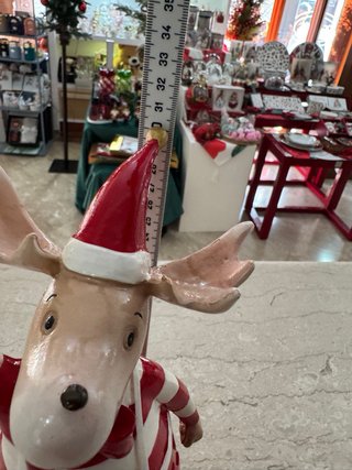 Renna Hervit Natale Ceramica Rossa Bianca