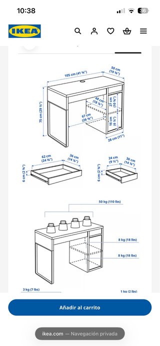 Escritorio IKEA MiCKE Blanco