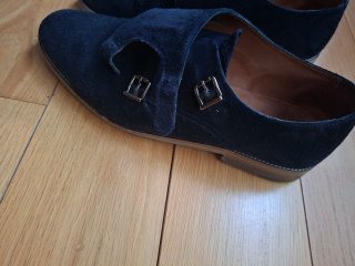 Zapatos de hombre azul ante