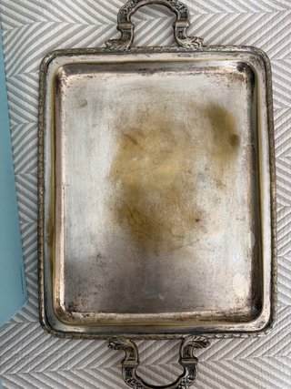 Bandeja Rectangular Bañada en Plata