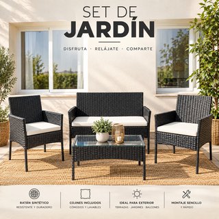 Oferta! Conjunto de Jardín de Ratán