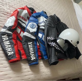 Set motero chaquetas casco antiparra