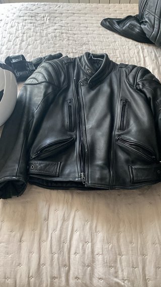 Set motero chaquetas casco antiparra