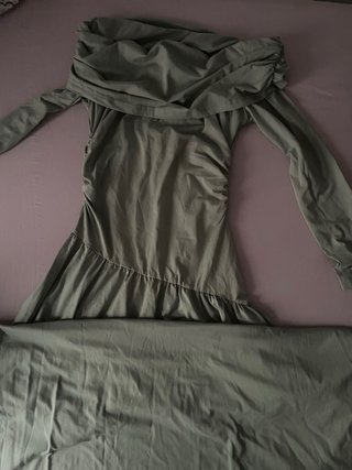 Vestido Verde Oliva y beige