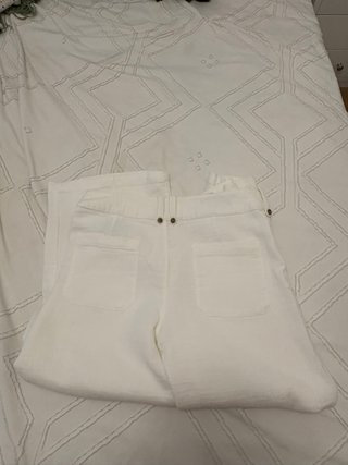Pantalón Zara Lino Blanco Talla M
