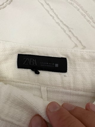 Pantalón Zara Lino Blanco Talla M
