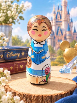 Figura Peg Doll Bella Disney Hecha a Mano
