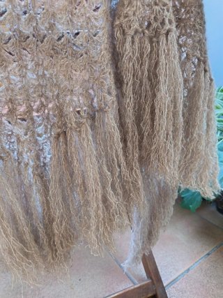 Toquilla crochet mohair con flecos