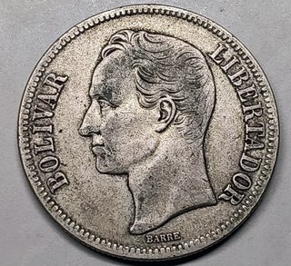 5 Bolívares Plata Venezuela 1935