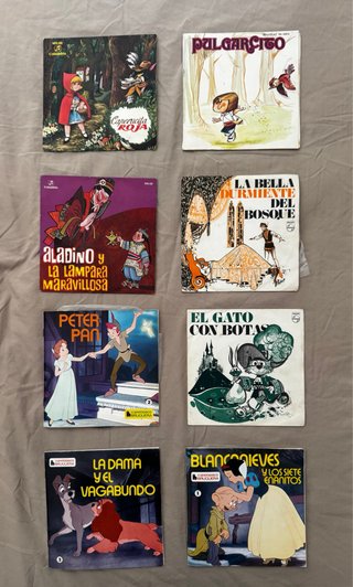 Pack 8 Vinilos Cuentos Infantiles Vintage