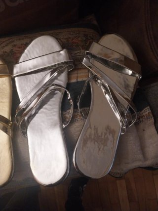 Sandalias doradas y plateadas Talla 38