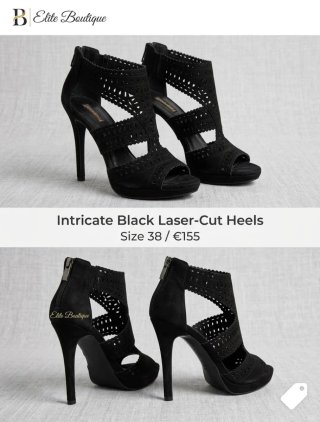 Elite Boutique Tacones Negros Talla 38
