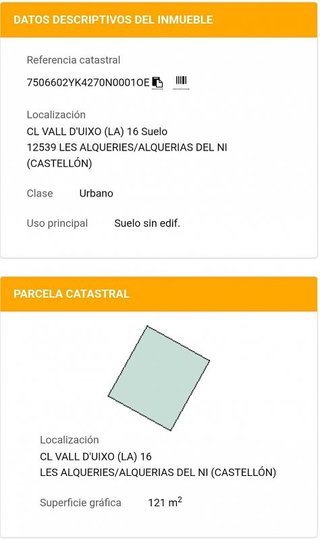 Terreno en venta en Alquerías del Niño Perdido