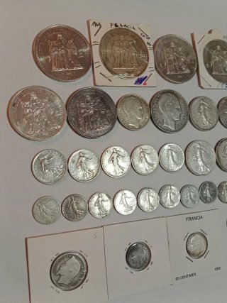 Lotto di 36 monete d'argento Francia