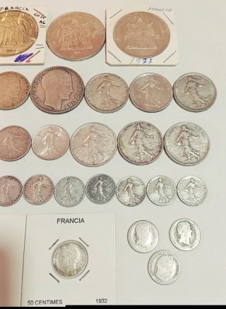Lotto di 36 monete d'argento Francia