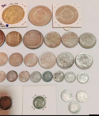 Lotto di 36 monete d'argento Francia