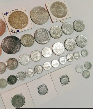 Lotto di 36 monete d'argento Francia
