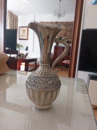 Jarrón de Alpaca Plateada