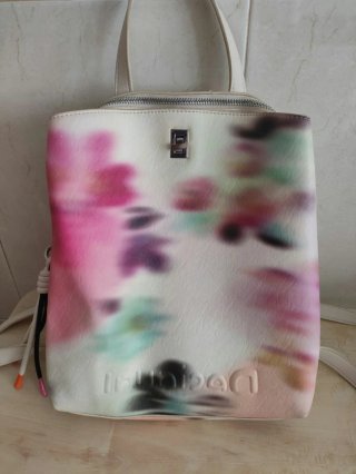 Bolso/Mochila Desigual Blanco Estampado