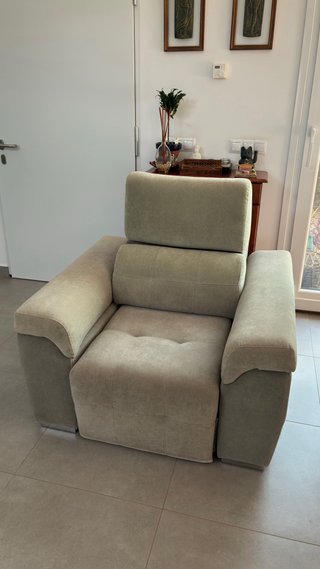Sillón Individual Gris con Asiento Deslizante
