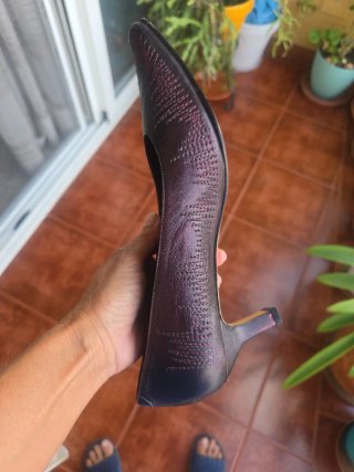 Zapatos de tacón piel burdeos