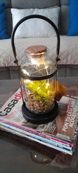 Bote cristal decorativo con luz LED