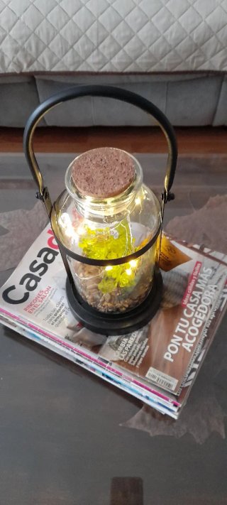 Bote cristal decorativo con luz LED