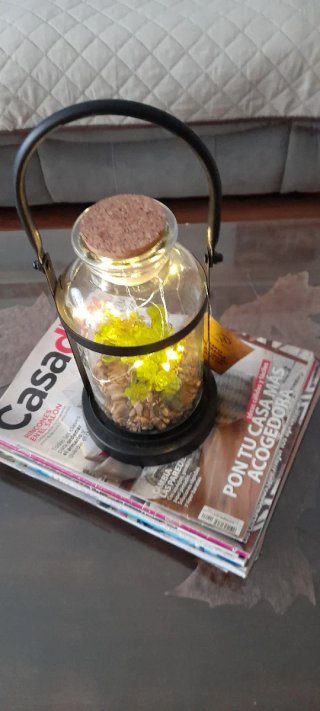 Bote cristal decorativo con luz LED