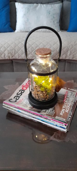 Bote cristal decorativo con luz LED
