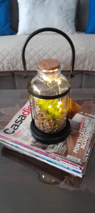 Bote cristal decorativo con luz LED