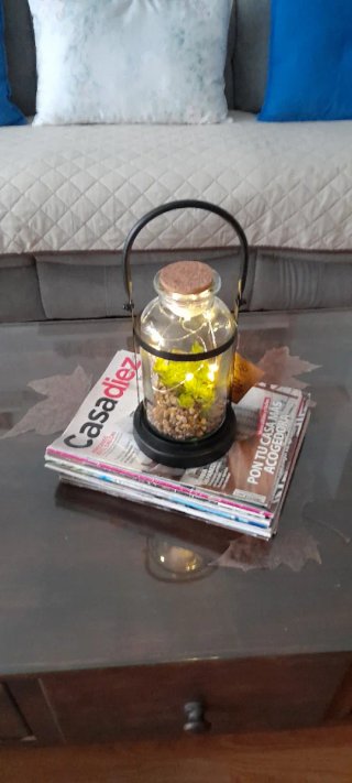 Bote cristal decorativo con luz LED