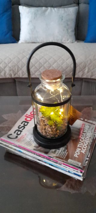 Bote cristal decorativo con luz LED