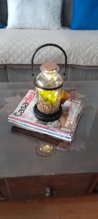 Bote cristal decorativo con luz LED