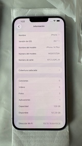 iPhone 14 Plus + Cable de carga + 2 Fundas